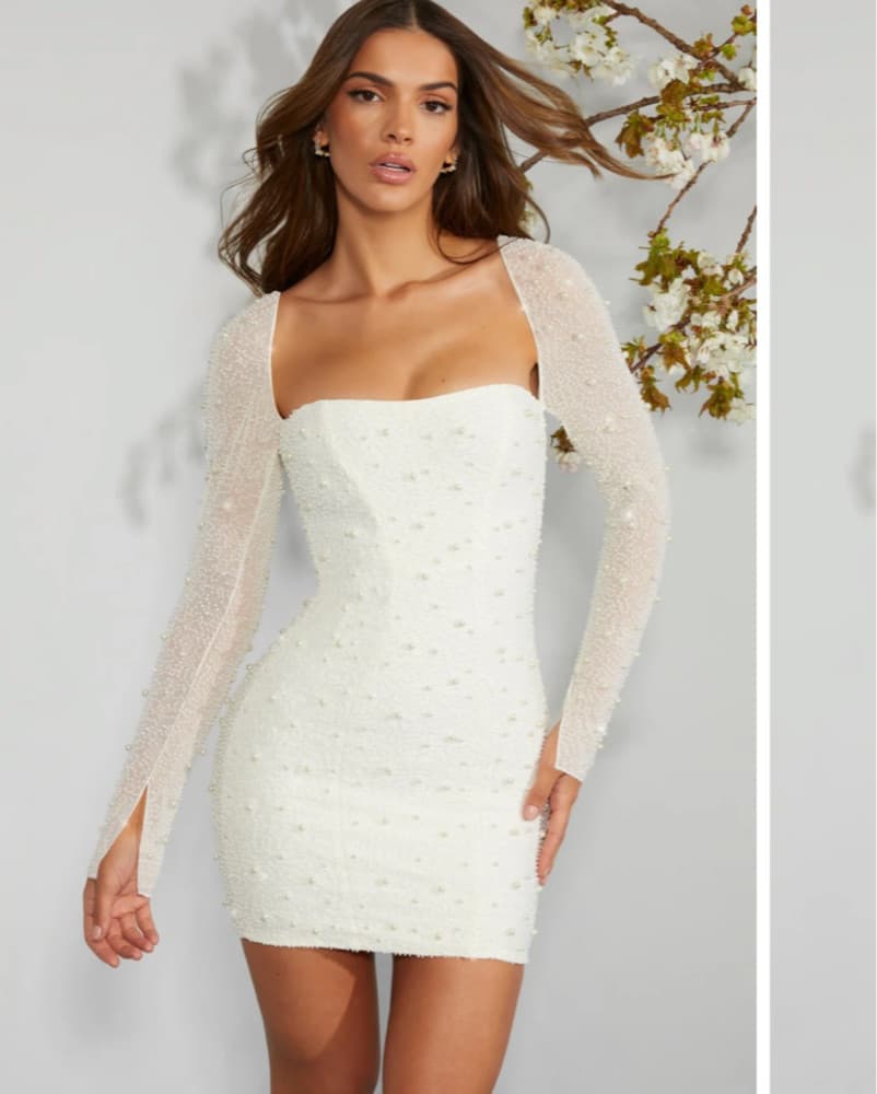 Bridal Pearl Beaded Dress - Image 1