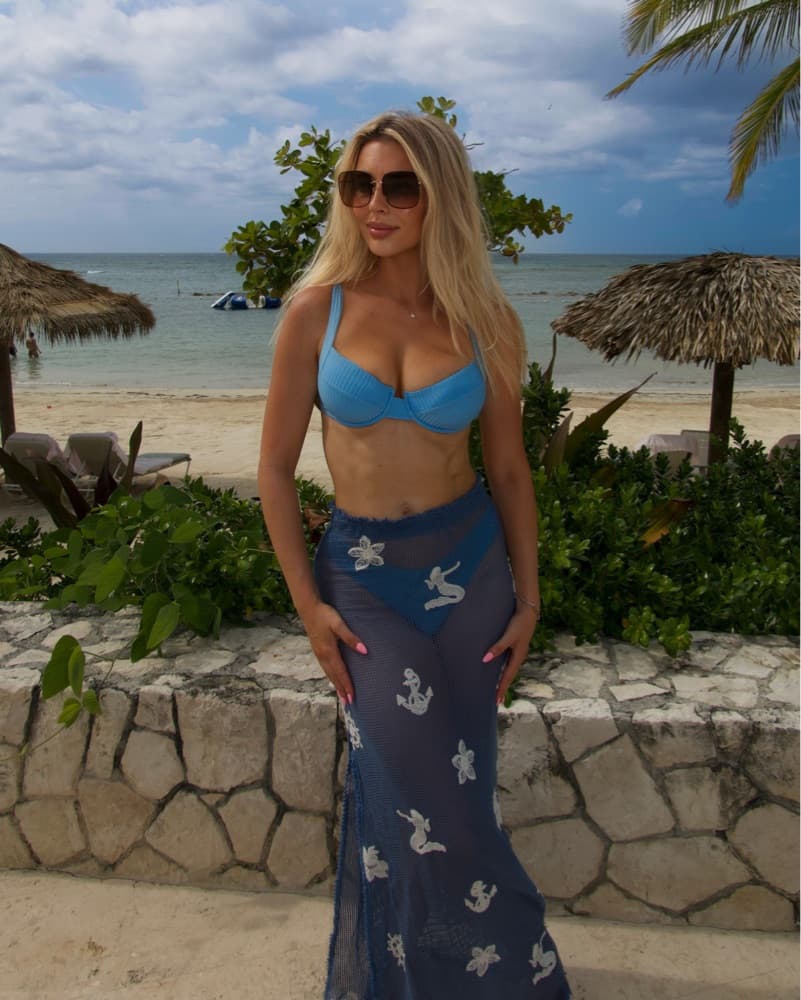 Agua Bendita Blue Embroidered Coverup  - Image 1