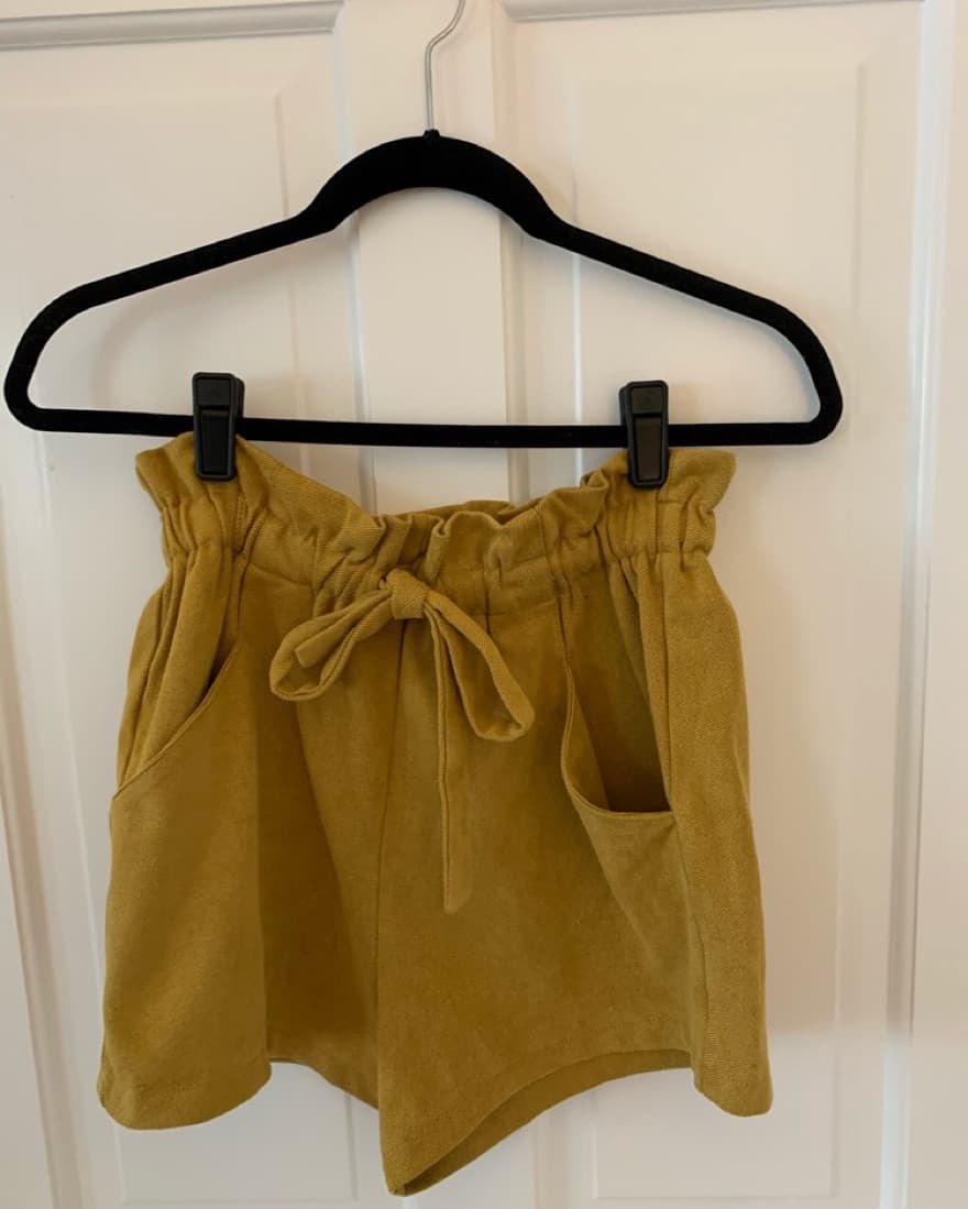 Yellow/Gold Tie shorts - Image 1