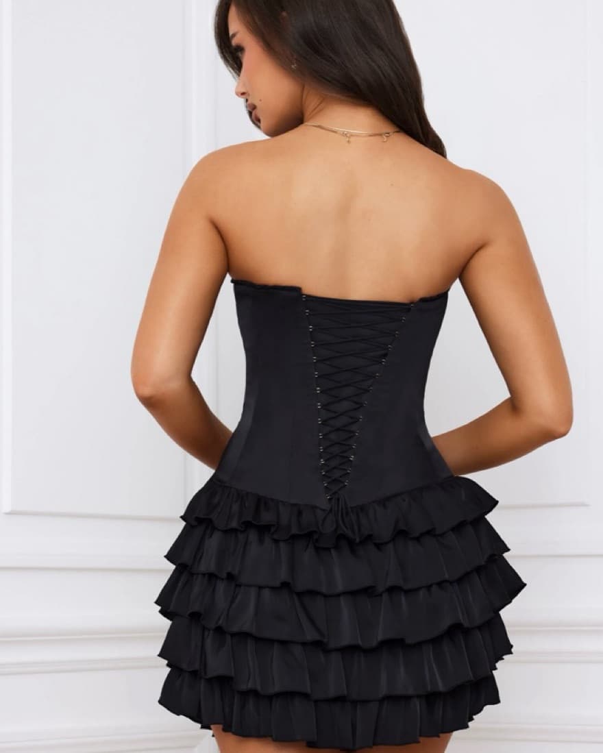 Oh Polly Black Mini Dress - Image 2