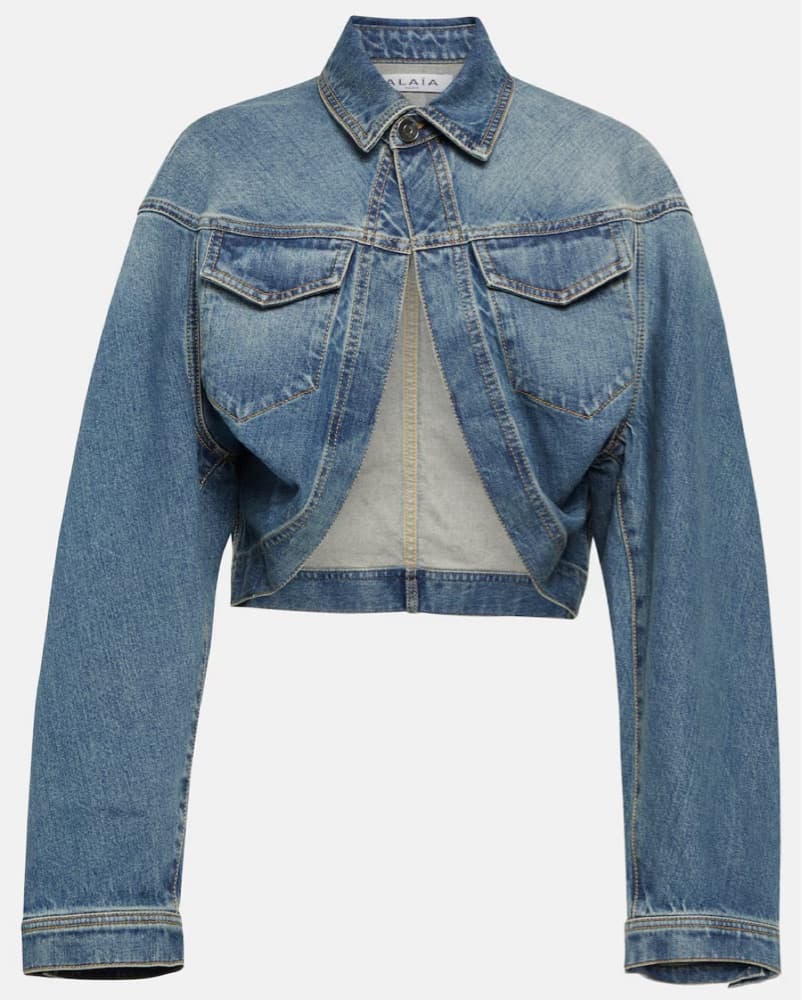 ALAÏA Cropped Denim Jacket - Image 4
