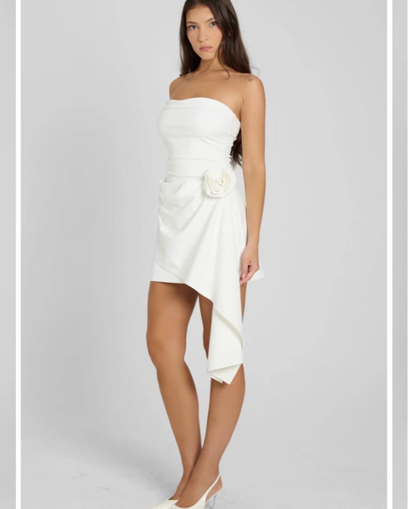 Leau Rosette Strapless Mini Dress  - Image 2
