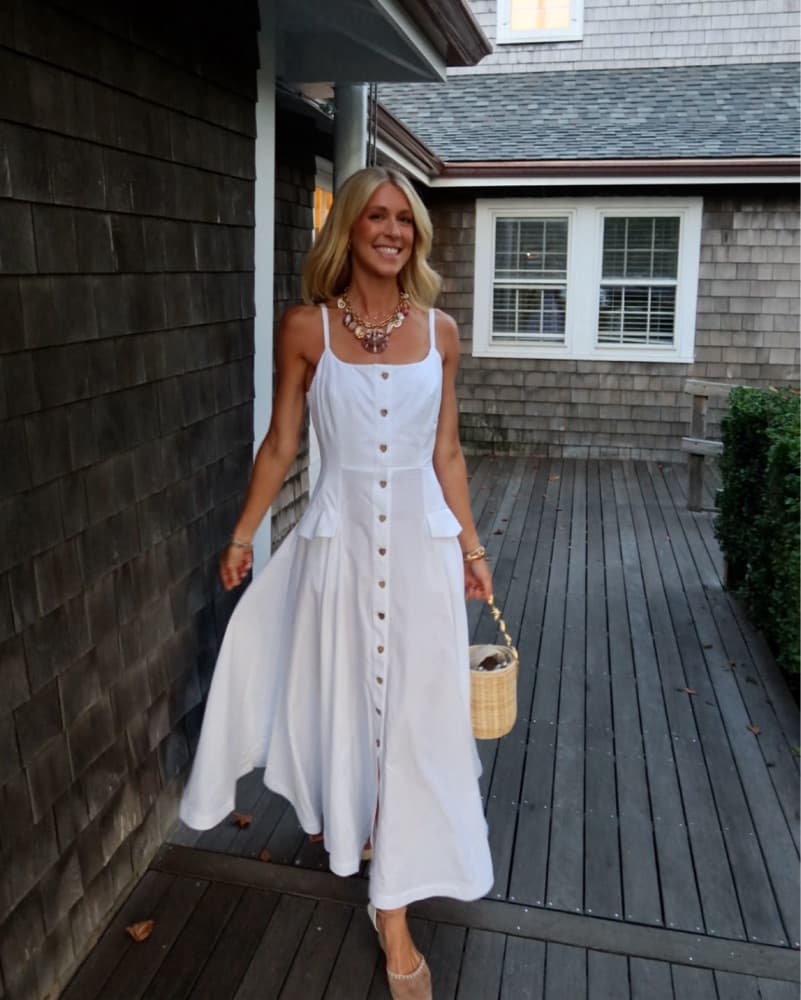 Elegant White Button-Down Maxi Dress - Image 1