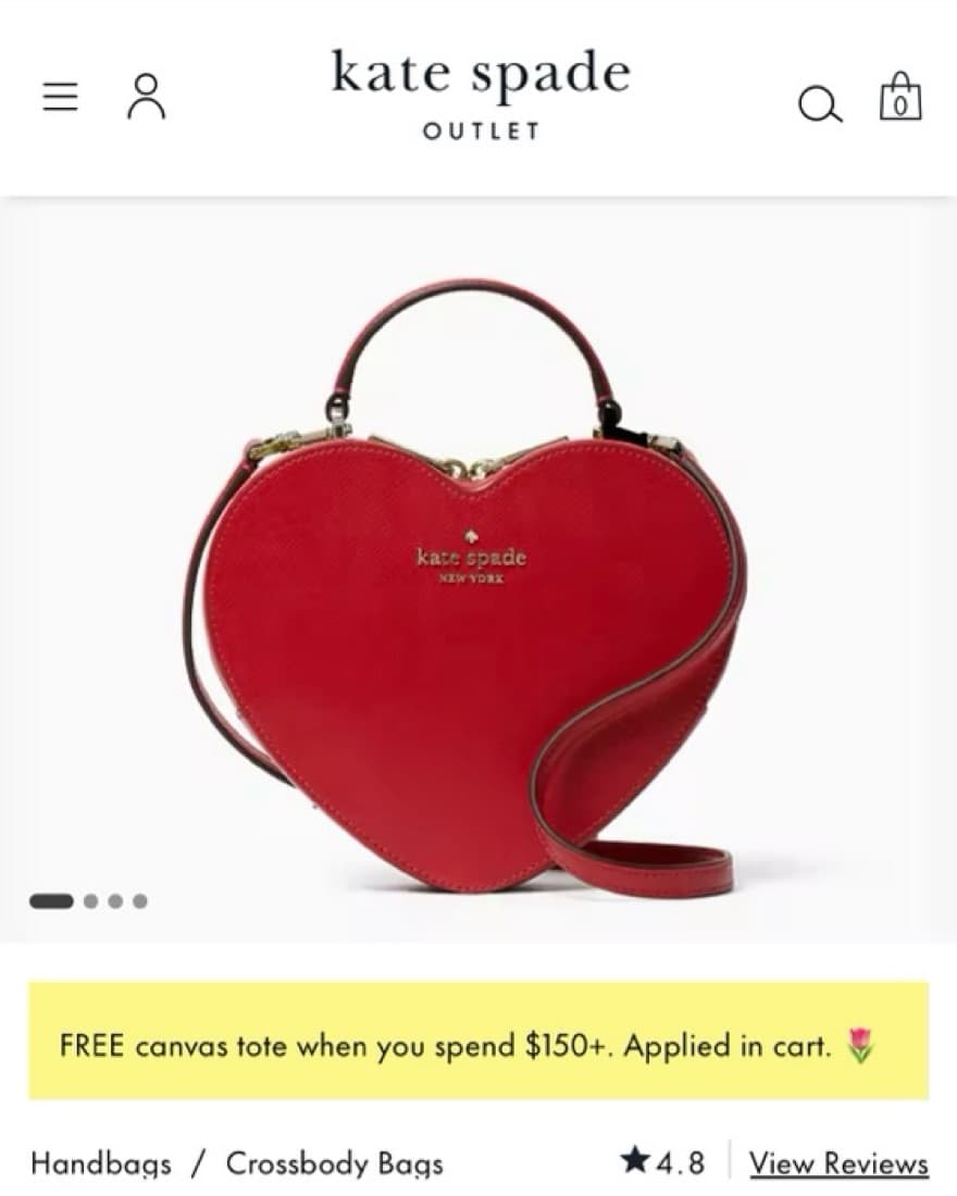 Kate Spade Red Heart Bag - Image 1