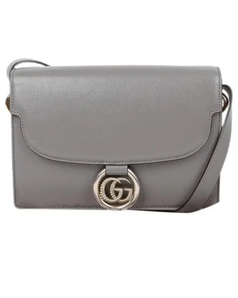 Chic Gray Leather Crossbody Bag - Image 2