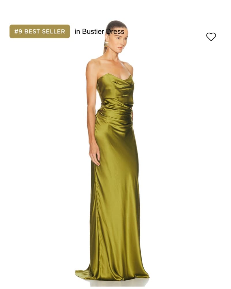 The Sei cowl bustier gown in moss - Image 3