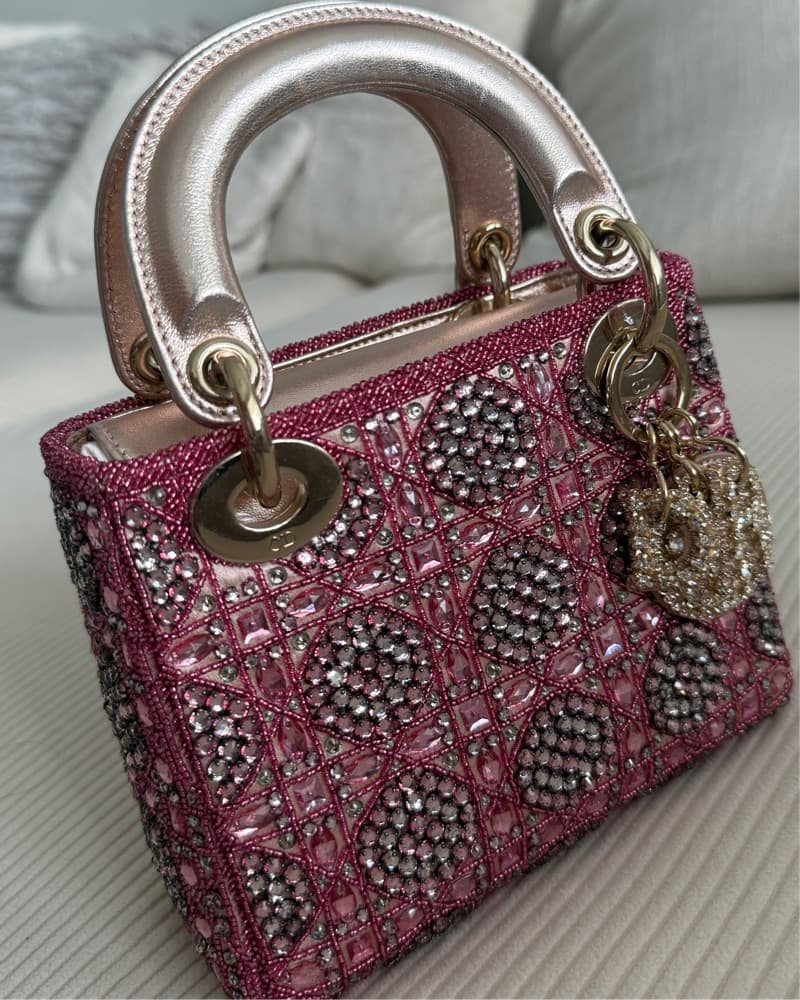 Pink Small Lady Dior With Beads - Image 2
