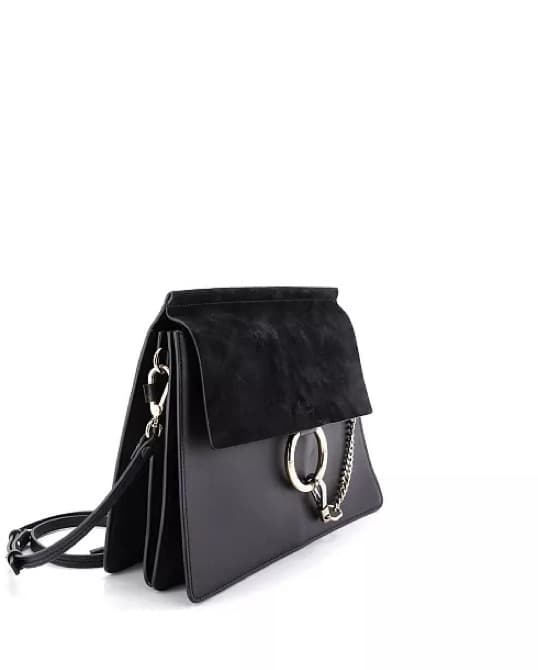 Black Suede & Leather Xbody Bag - Image 2