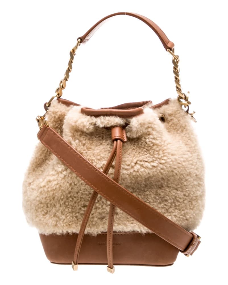 Saint Laurent Shearling Bucket Bag - Image 1
