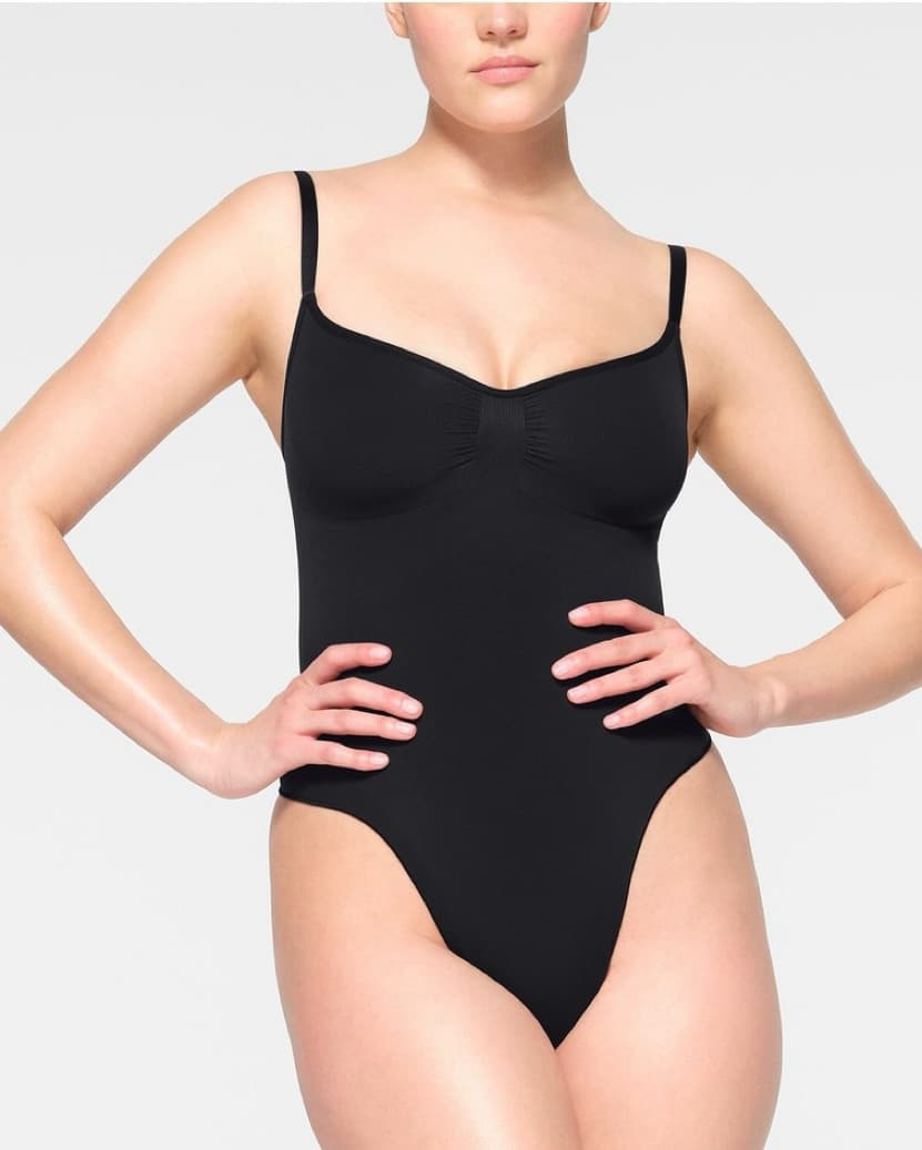 Black Skims Thong Bodysuit - Image 1