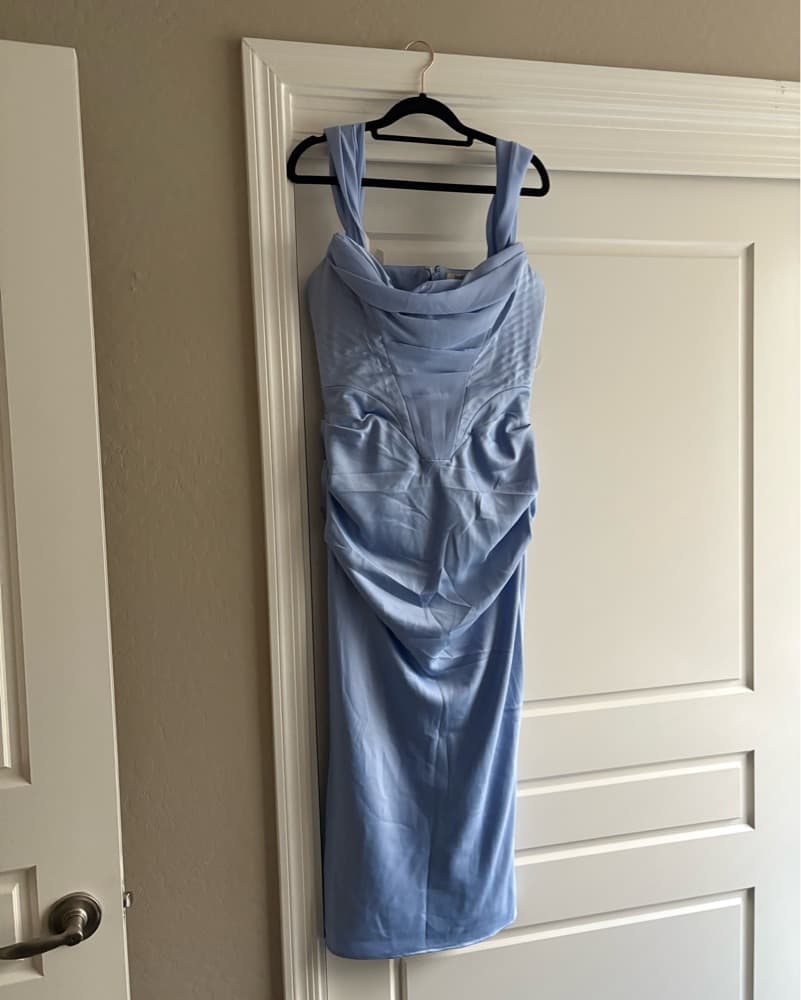 House of CB Sky Satin Corset Midi Dress - Image 1