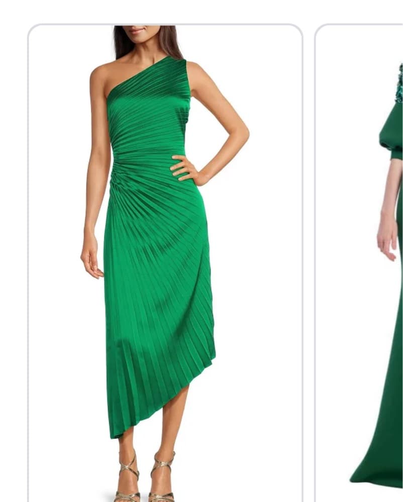 Elegant Emerald Green Midi  Dress  - Image 1