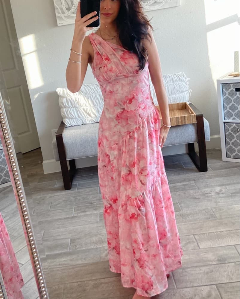 Pink Maxi Floral Dress - Hello Molly XS - Image 1