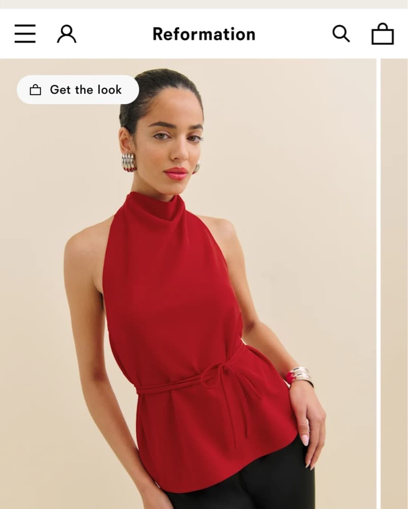 Reformation Red Halter Top - Image 1