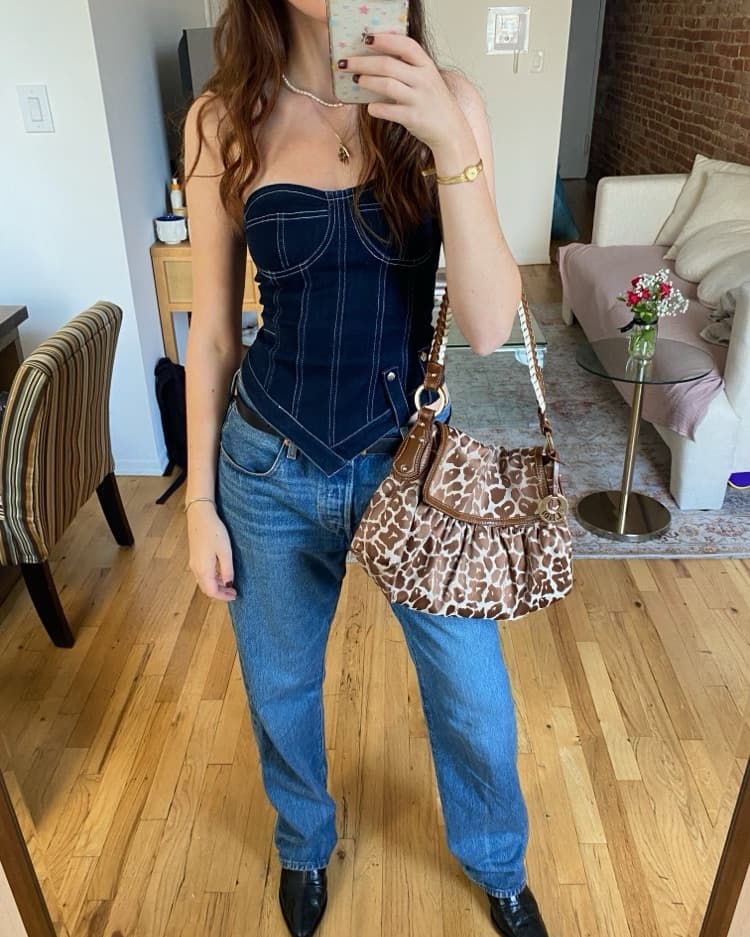 Denim Corset Top - Revolve - Image 1