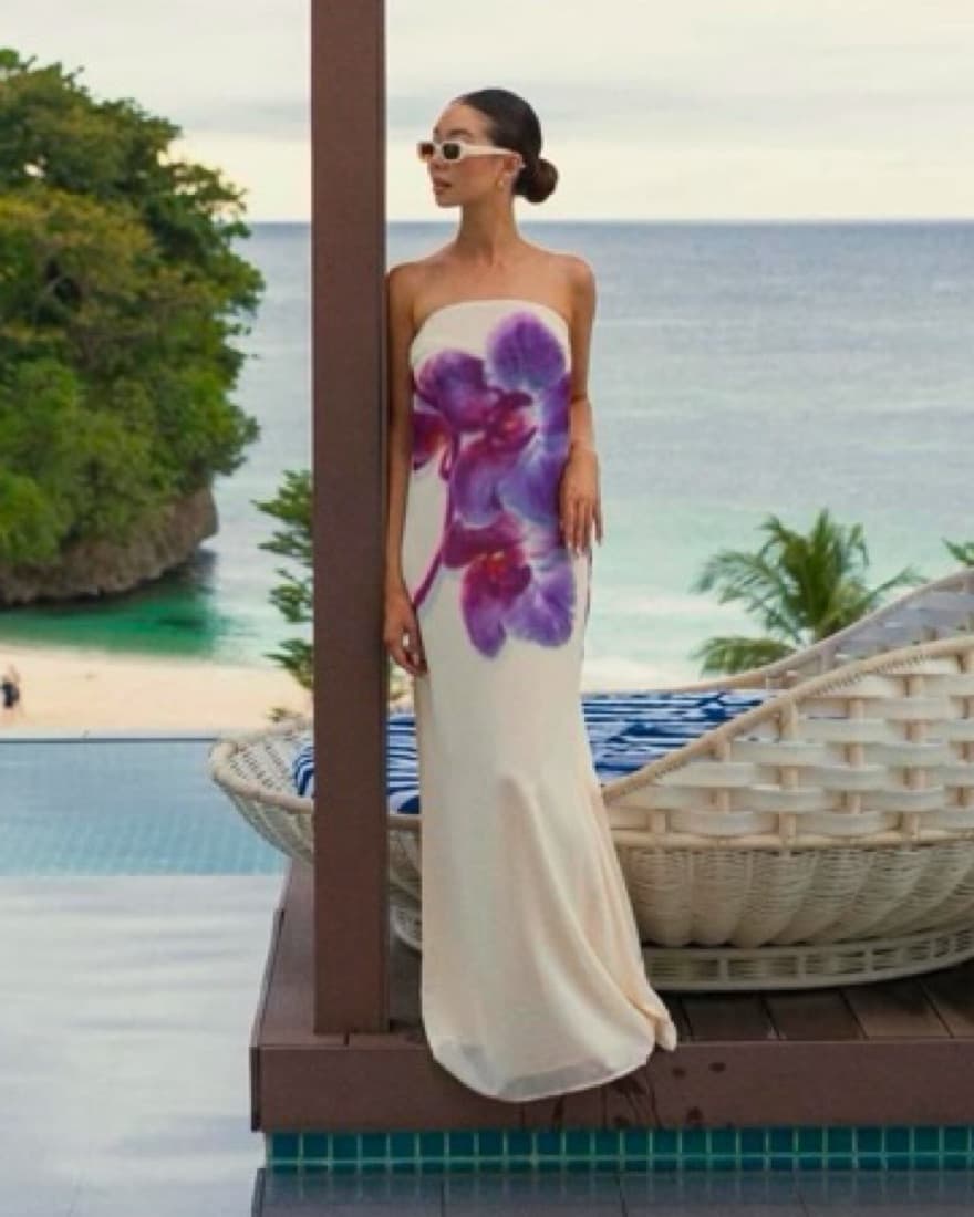 Amaya Strapless Chiffon Maxi Dres - Image 4