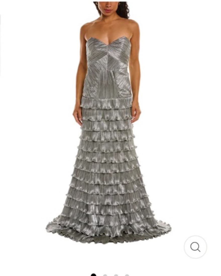 Zac Posen silver Ruffle Gown - Image 2