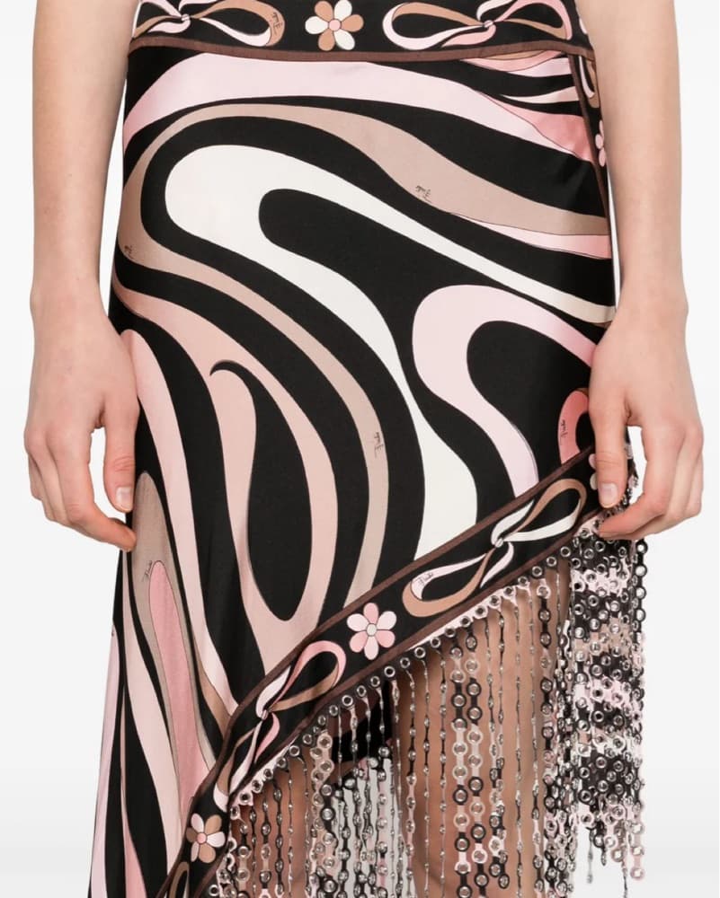Pucci Runway 25 Fringe Midi Skirt - Image 4