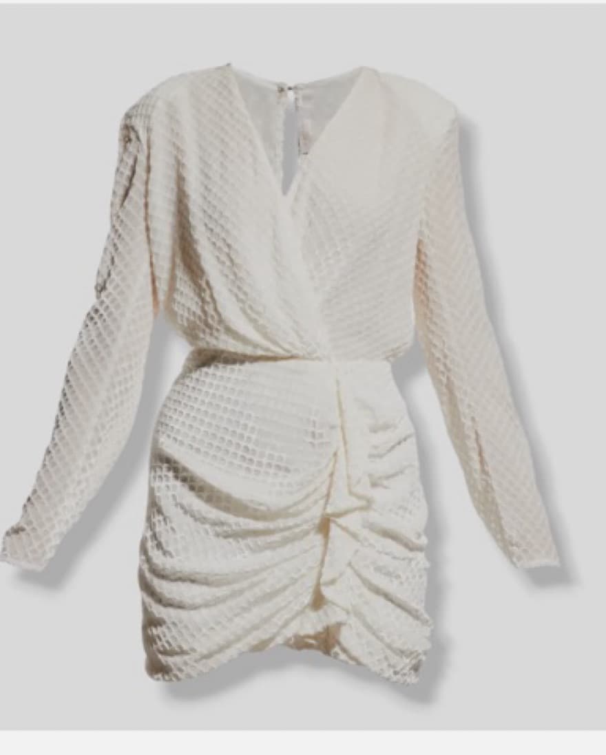 White Long Sleeve Mini Cocktail Dress  - Image 4