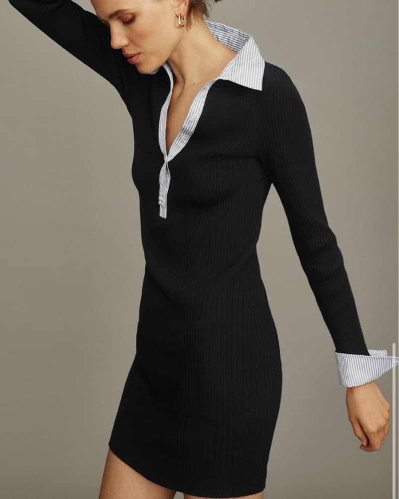 Ribbed Polo Dress - Image 1