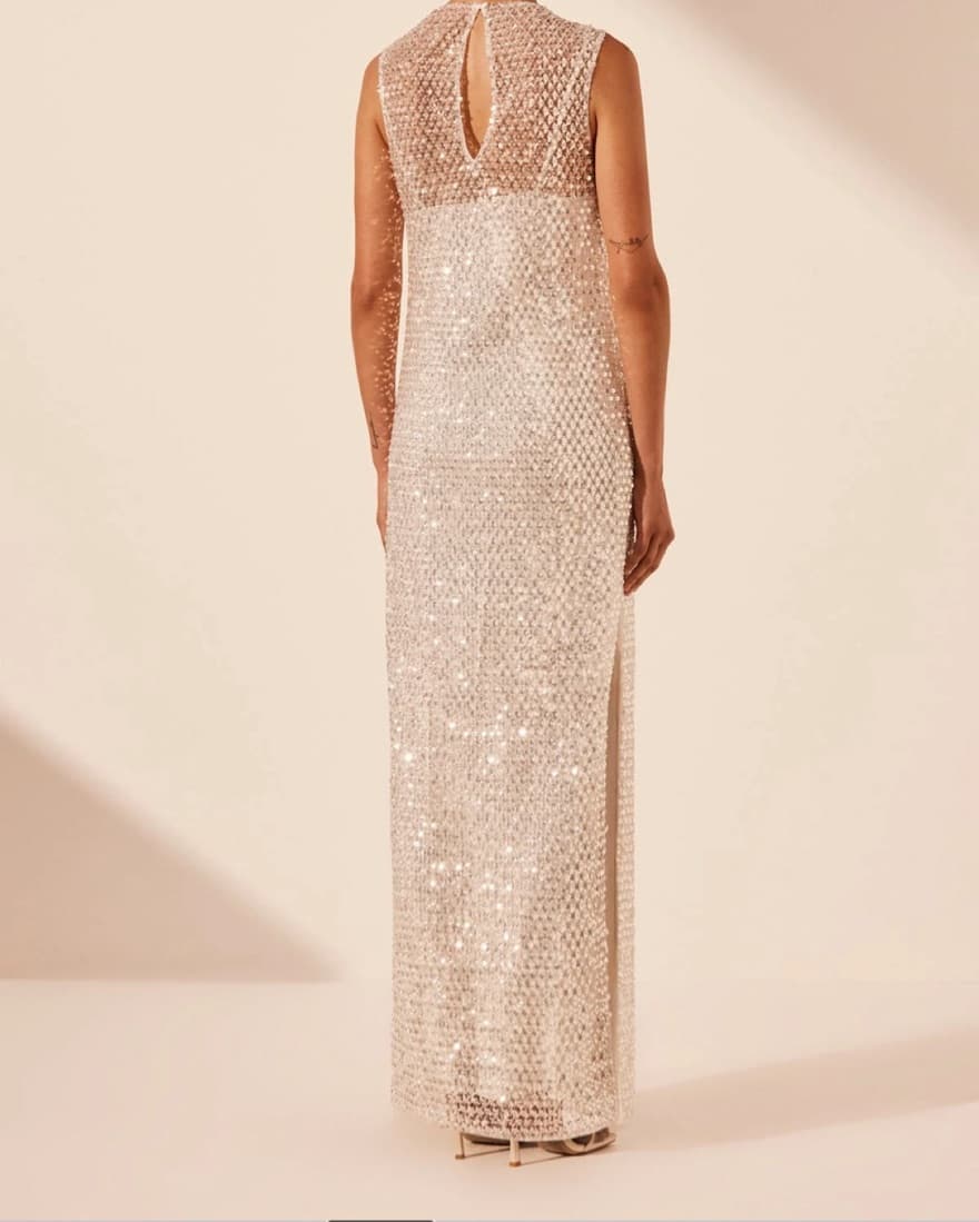High Neck Sequin Maxi Dress - Image 2