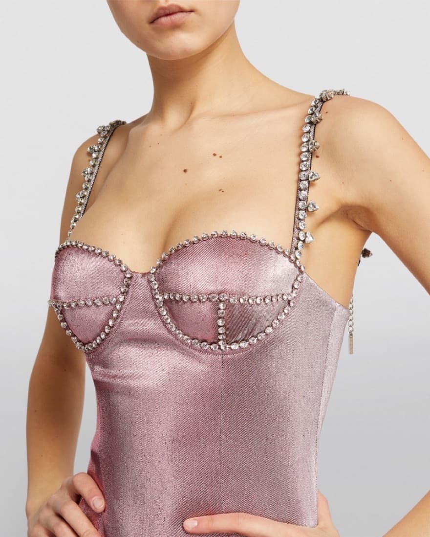 $980 Area Crystal Balconette Dress - Image 2