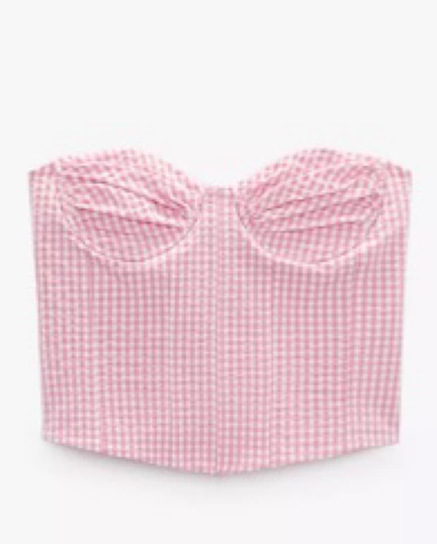 Zara Gingham Pink Top - Image 2