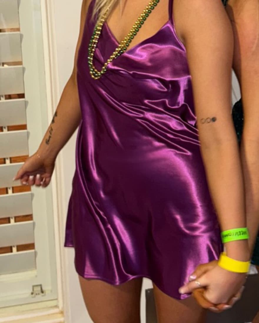 Courtney Halter Mini Dress in Magenta - Image 3