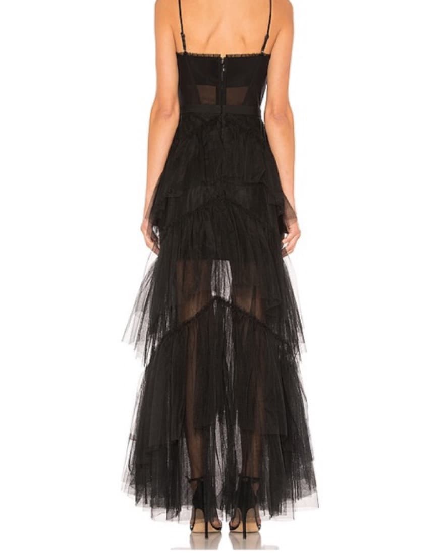 BCBGMaxAzria Corset Tulle Gown In black - Image 3