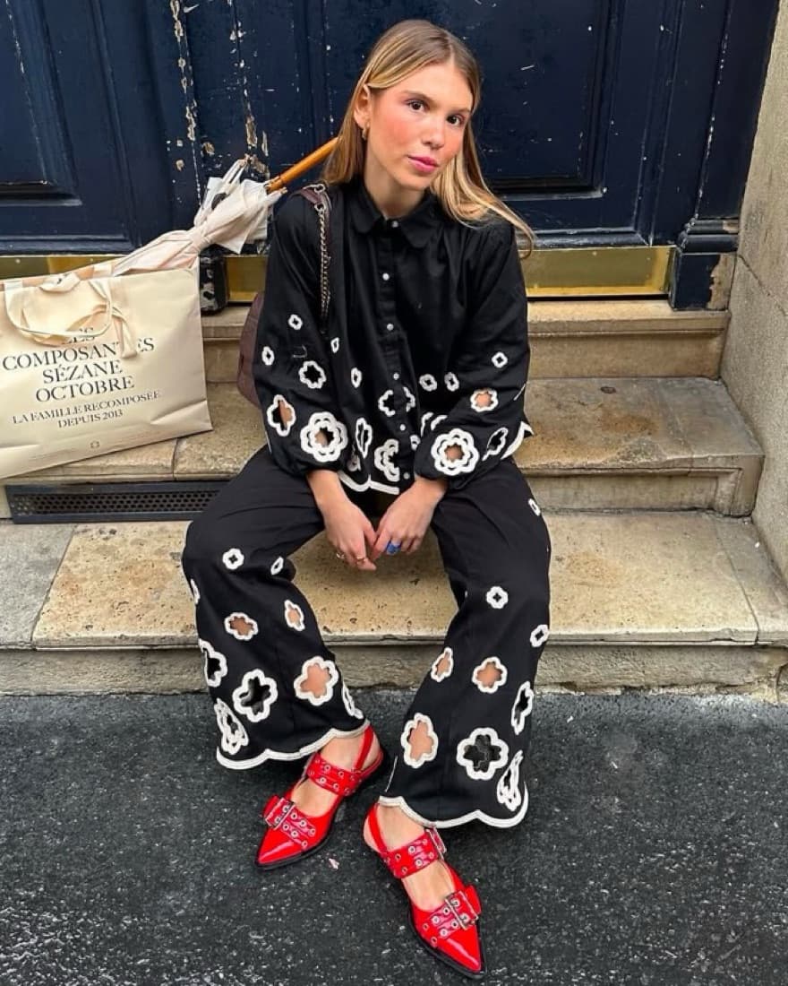 Maje Clover Embroidered Pants - Image 1