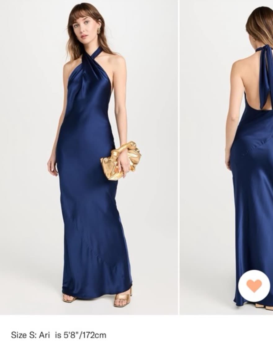 Navy Silk Gown - Image 3