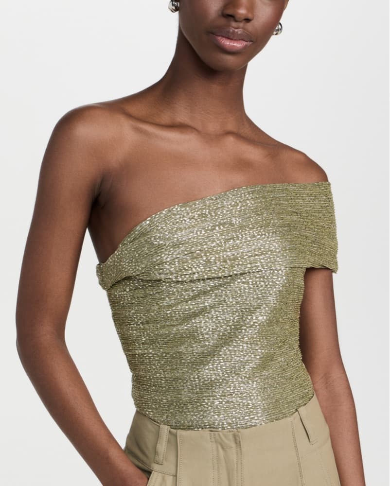 Sabina Musayev Illai Green Metallic Top - Image 1
