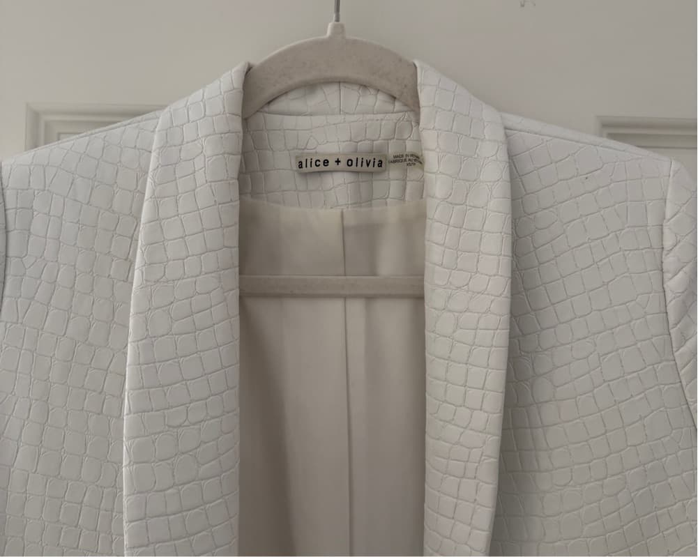 Alice & Olivia White Crocodile Trench  - Image 5