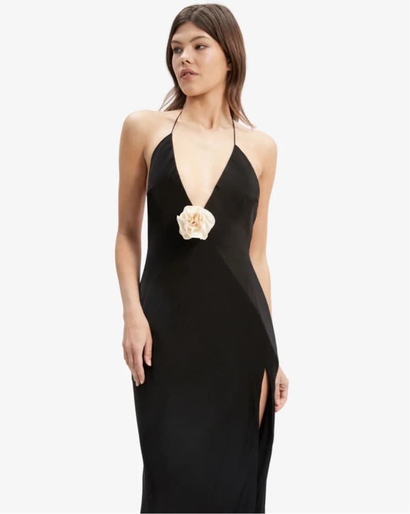 Elegant Black Halter Maxi Dress - Image 2