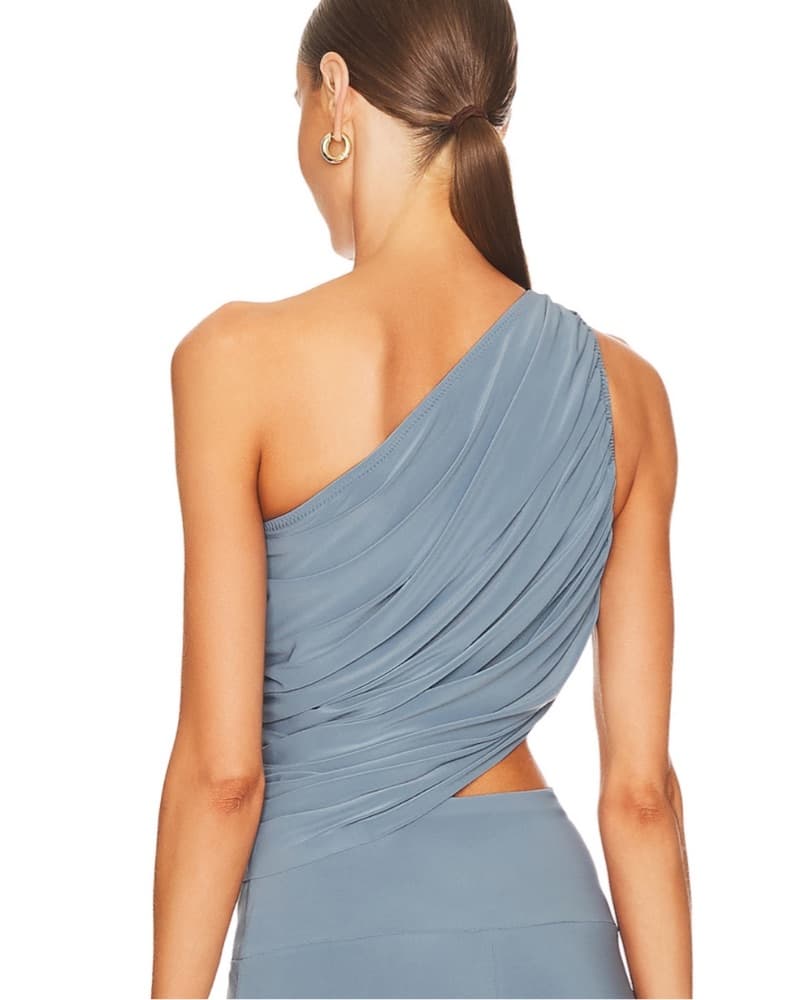 Norma Kamali Ruched One Shoulder Tank - Image 4
