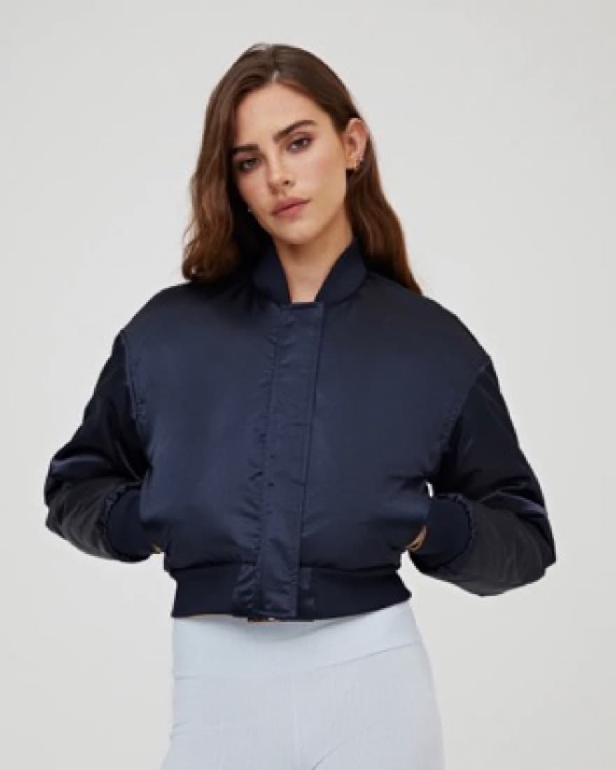 Kith Navy Gold Reversible Satin Bomber - Image 2