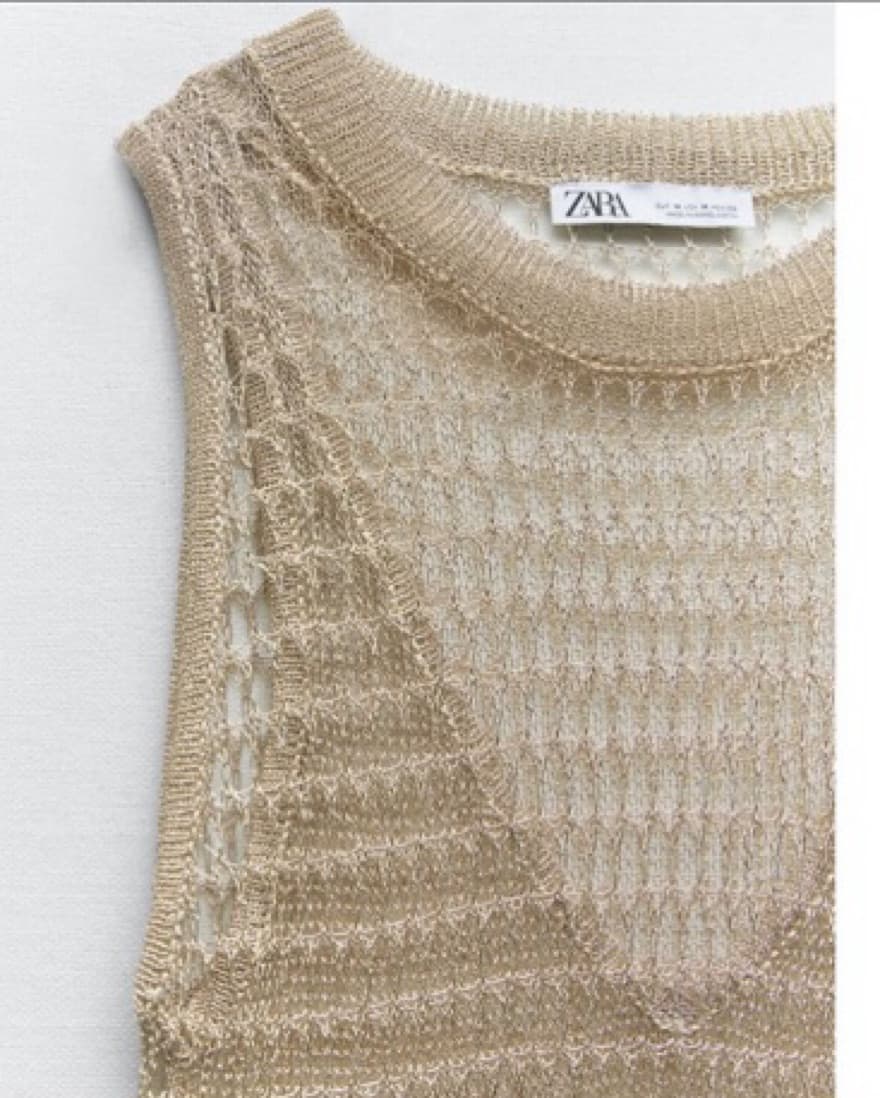Zara Metallic Mesh Knit Dress - Image 5