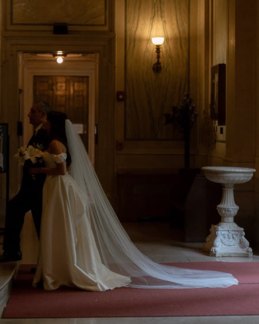Erica Koestler Pearl Trim Veil  - Image 2