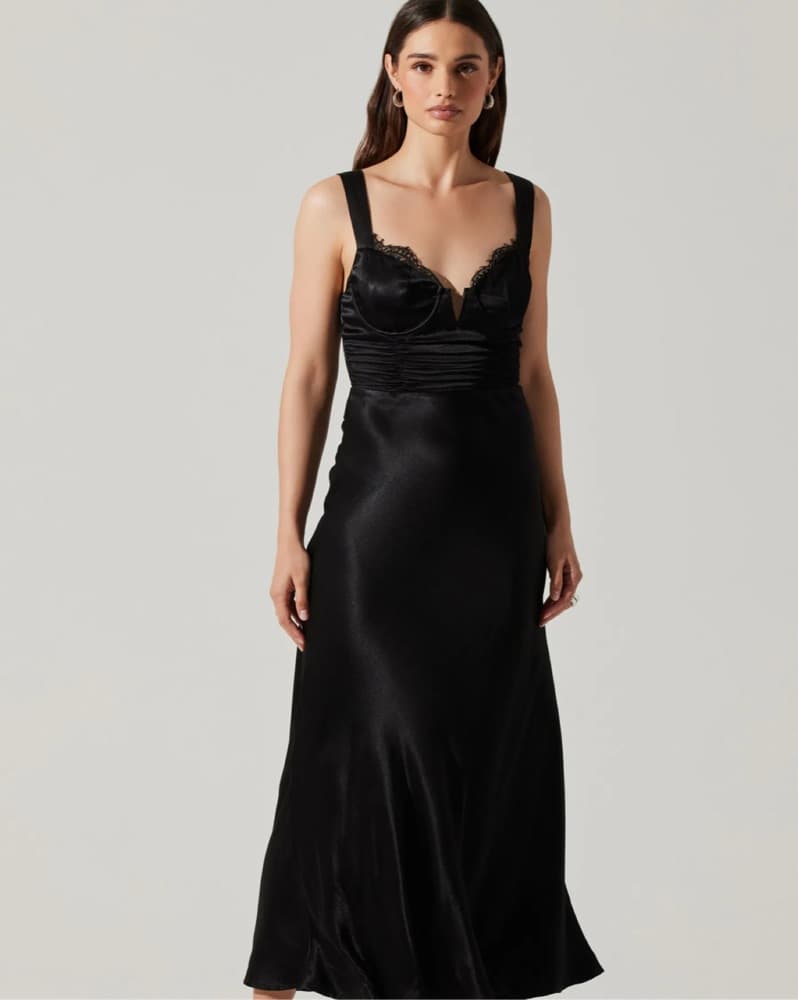 Satin Lace Trim Maxi - Image 2