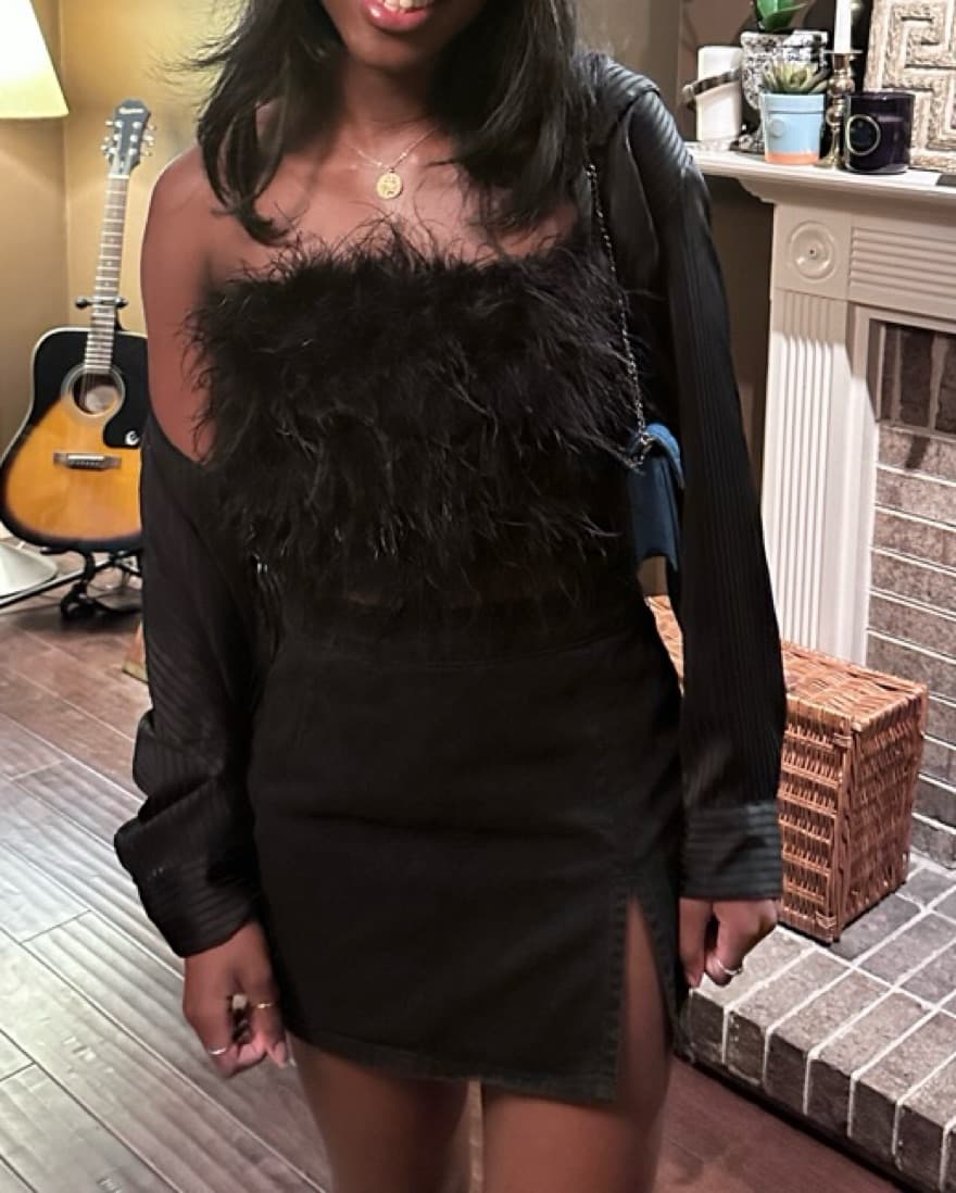 Black Feather Tube Top - Image 4