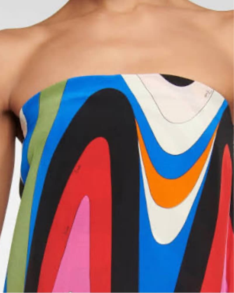 Viral Soldout Pucci Strapless Silk Dress - Image 3