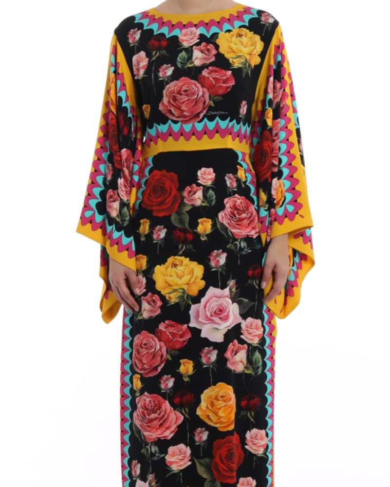 Dolce & Gabbana Rose Print Caftan Runway - Image 3