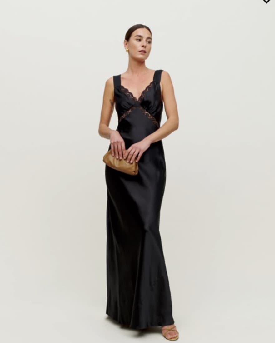 Black Reformation Silk Dress  - Image 2