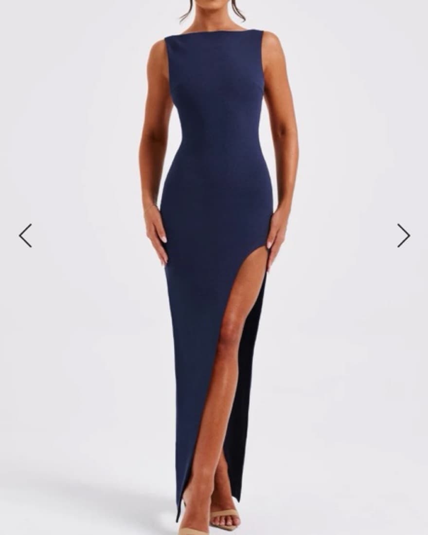 Sleek Navy Blue Maxi Dress  - Image 1