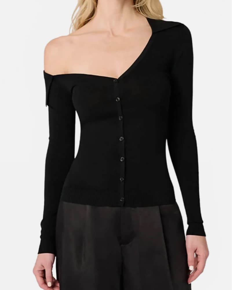 WeWoreWhat Off The Shoulder Collared Top - Image 1