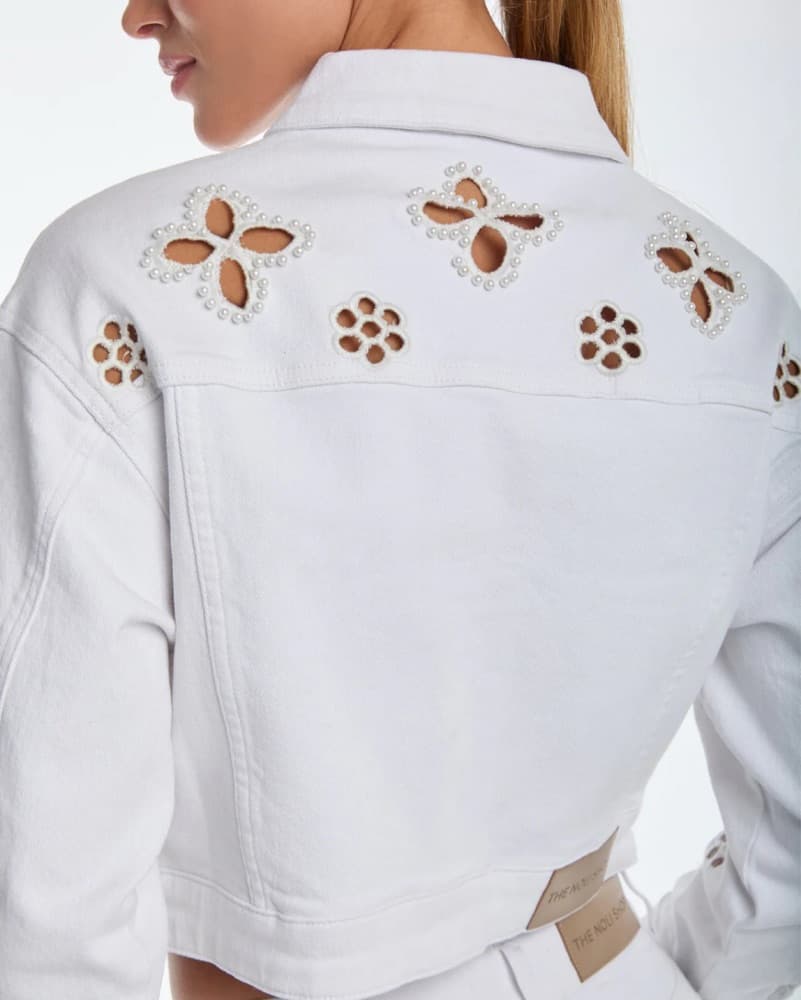 The Noli Shop Kaia Pearl Jean Jacket - Image 3