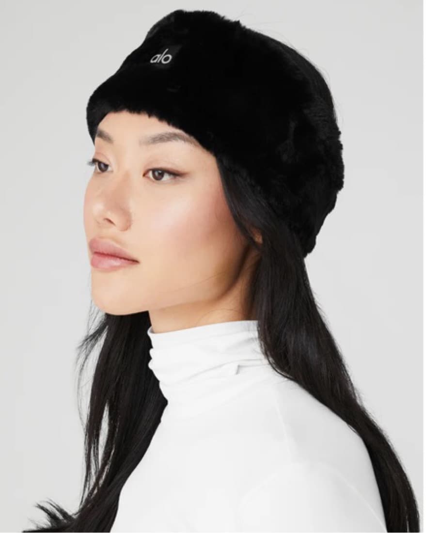 Alo Black Faux Fur Ear Warmers - Image 2
