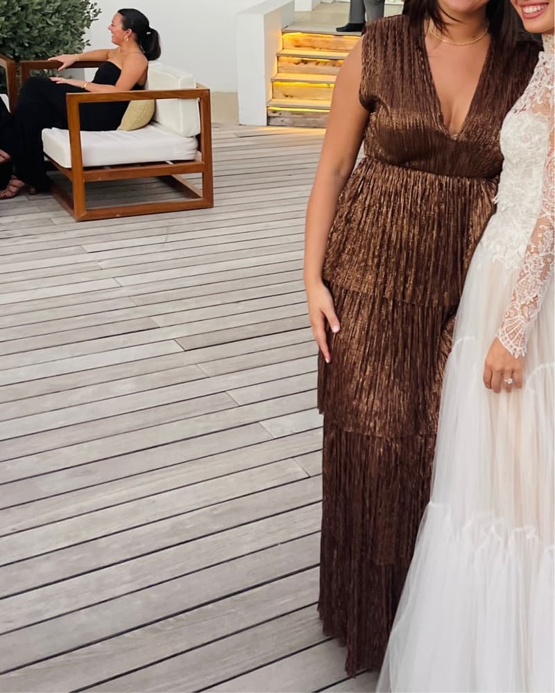 Bronze Metallic Sabina Musayev Dress - Image 1