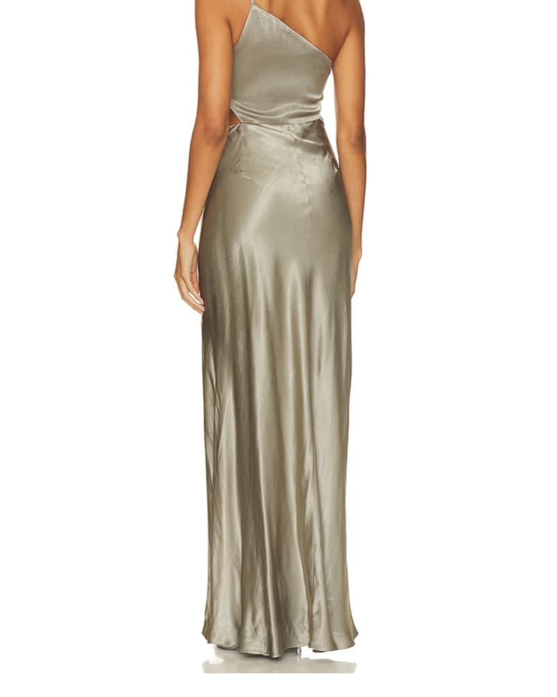 Elegant One-Shoulder Satin Gown - Image 1