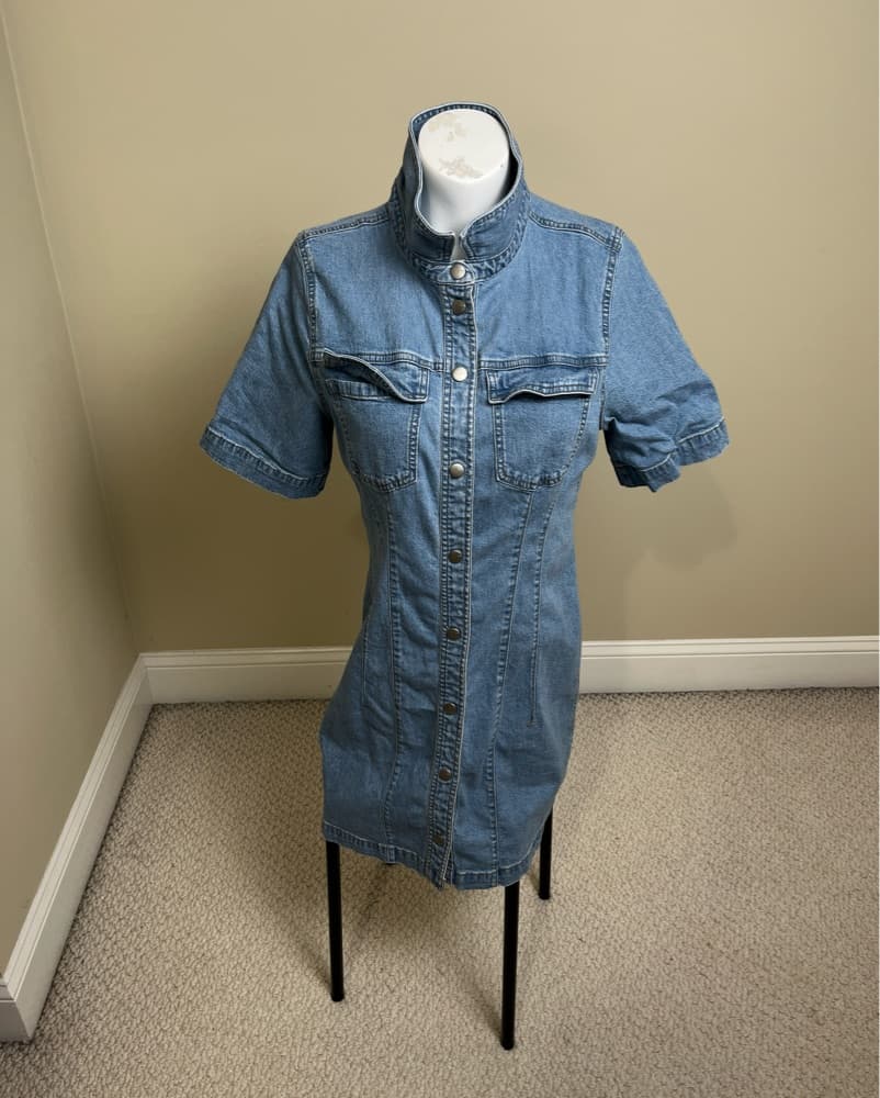 Madewell Denim Seamed Mini Shirtdress  - Image 1